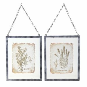 Lavender/Thyme Frame (Set of 2) 9.5" x 12.5" Glass/Metal