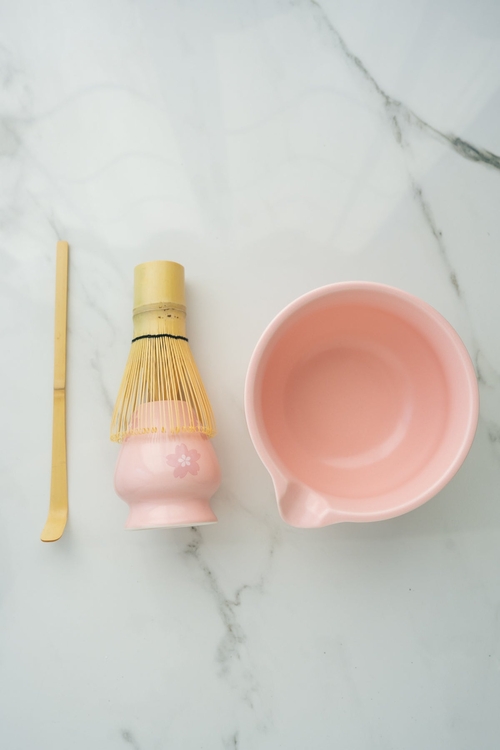 Matcha Tea Ceremony Set – Pink Traditional 4-Piece Japanese Kit - Image 12