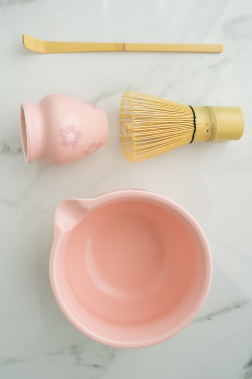 Matcha Tea Ceremony Set – Pink Traditional 4-Piece Japanese Kit - Image 9