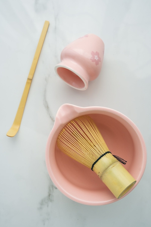 Matcha Tea Ceremony Set – Pink Traditional 4-Piece Japanese Kit - Image 7